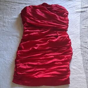 Express Strapless Red Dress